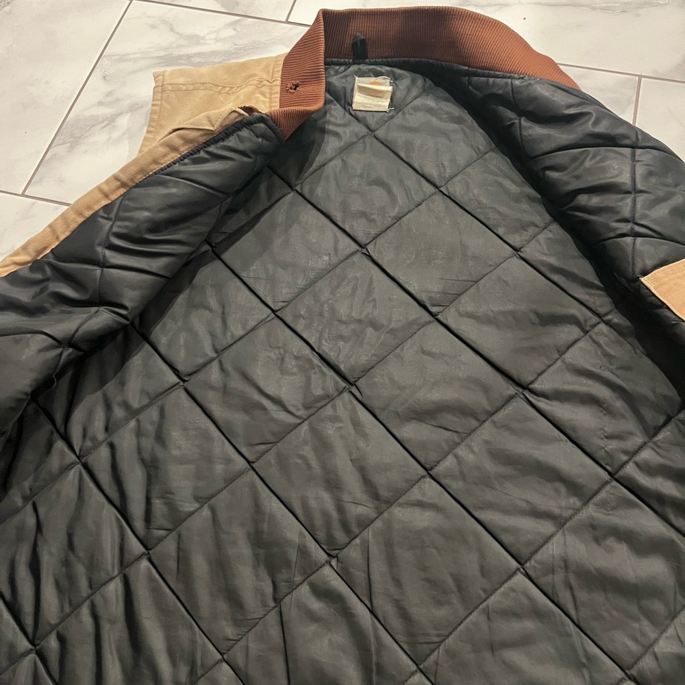 Vintage Carhartt Tan V01 Quilt Lined Canvas 90’s Vest - Picture 5 of 8
